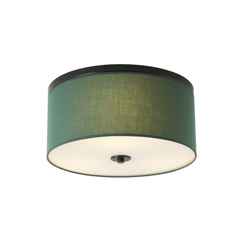 Round Fabric Flush Mount Lighting Classic 5 Lights Bedroom Close to Ceiling Light in Green Clearhalo 'Ceiling Lights' 'Close To Ceiling Lights' 'Close to ceiling' 'Flush mount' Lighting' 785440