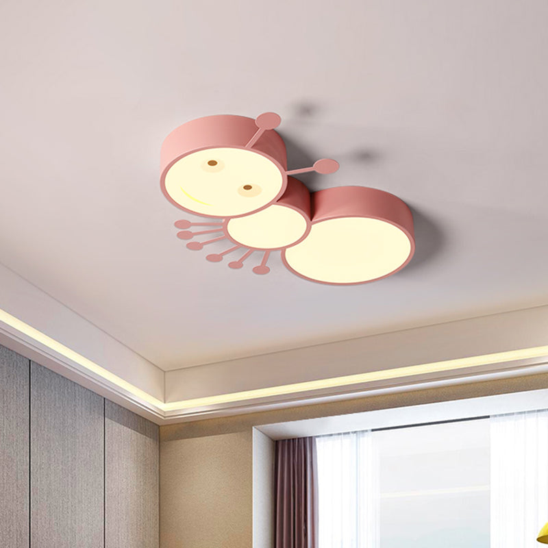 Ant Baby Room LED Ceiling Lamp Iron Cartoon LED Flush Mount Recessed Lighting in White/Pink/Blue Clearhalo 'Ceiling Lights' 'Close To Ceiling Lights' 'Close to ceiling' 'Flush mount' Lighting' 785526