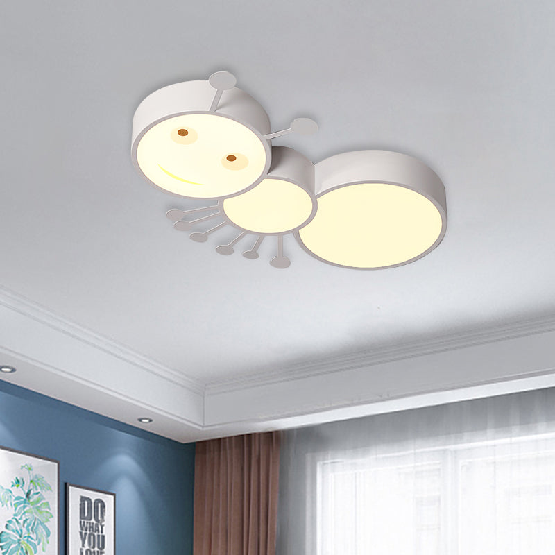 Ant Baby Room LED Ceiling Lamp Iron Cartoon LED Flush Mount Recessed Lighting in White/Pink/Blue Clearhalo 'Ceiling Lights' 'Close To Ceiling Lights' 'Close to ceiling' 'Flush mount' Lighting' 785531