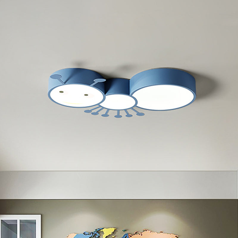 Ant Baby Room LED Ceiling Lamp Iron Cartoon LED Flush Mount Recessed Lighting in White/Pink/Blue Clearhalo 'Ceiling Lights' 'Close To Ceiling Lights' 'Close to ceiling' 'Flush mount' Lighting' 785535