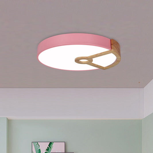 Splicing Round Acrylic Flush Light Macaron White/Pink/Blue-Wood LED Ceiling Mounted Fixture for Bedroom Clearhalo 'Ceiling Lights' 'Close To Ceiling Lights' 'Close to ceiling' 'Flush mount' Lighting' 785538