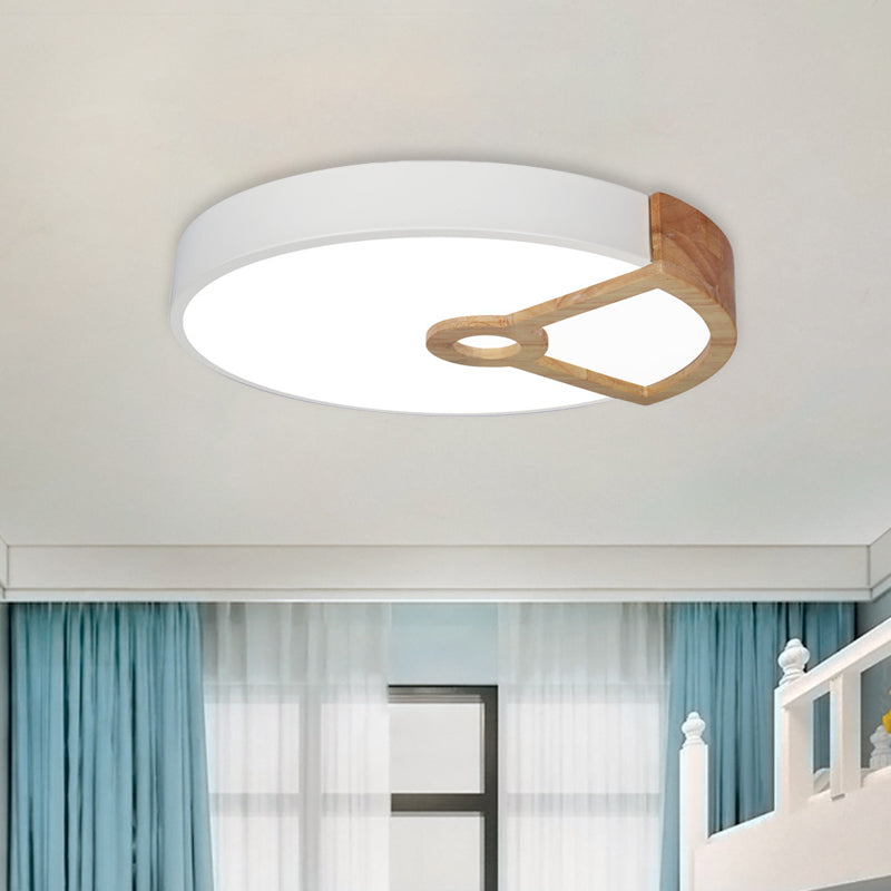 Splicing Round Acrylic Flush Light Macaron White/Pink/Blue-Wood LED Ceiling Mounted Fixture for Bedroom White Clearhalo 'Ceiling Lights' 'Close To Ceiling Lights' 'Close to ceiling' 'Flush mount' Lighting' 785541