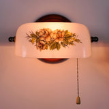 1 Head Flower Pattern Shaded Wall Light American Garden White Glass Wall Mounted Lamp with Pull Chain Clearhalo 'Wall Lamps & Sconces' 'Wall Lights' Lighting' 785840