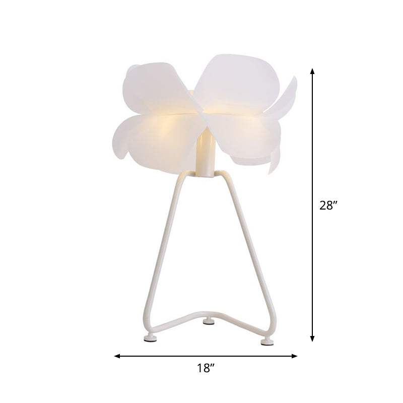 White 2-Layer Petal Night Lamp Modernist 1 Bulb Acrylic Table Light with Wire Pedestal Clearhalo 'Lamps' 'Table Lamps' Lighting' 785936
