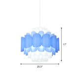 Blue Layered Floral Pendant Lighting Modernist Acrylic LED Hanging Ceiling Light for Restaurant Clearhalo 'Ceiling Lights' 'Modern Pendants' 'Modern' 'Pendant Lights' 'Pendants' Lighting' 786014