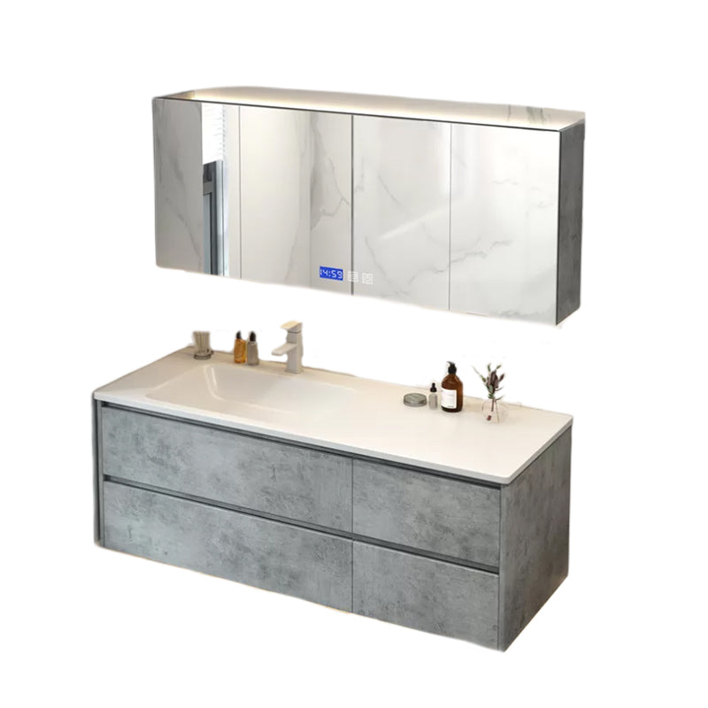 Wall Mount Sink Included Sink Vanity with Mirror Faucet for Bathroom Clearhalo 'Bathroom Remodel & Bathroom Fixtures' 'Bathroom Vanities' 'bathroom_vanities' 'Home Improvement' 'home_improvement' 'home_improvement_bathroom_vanities' 7862600