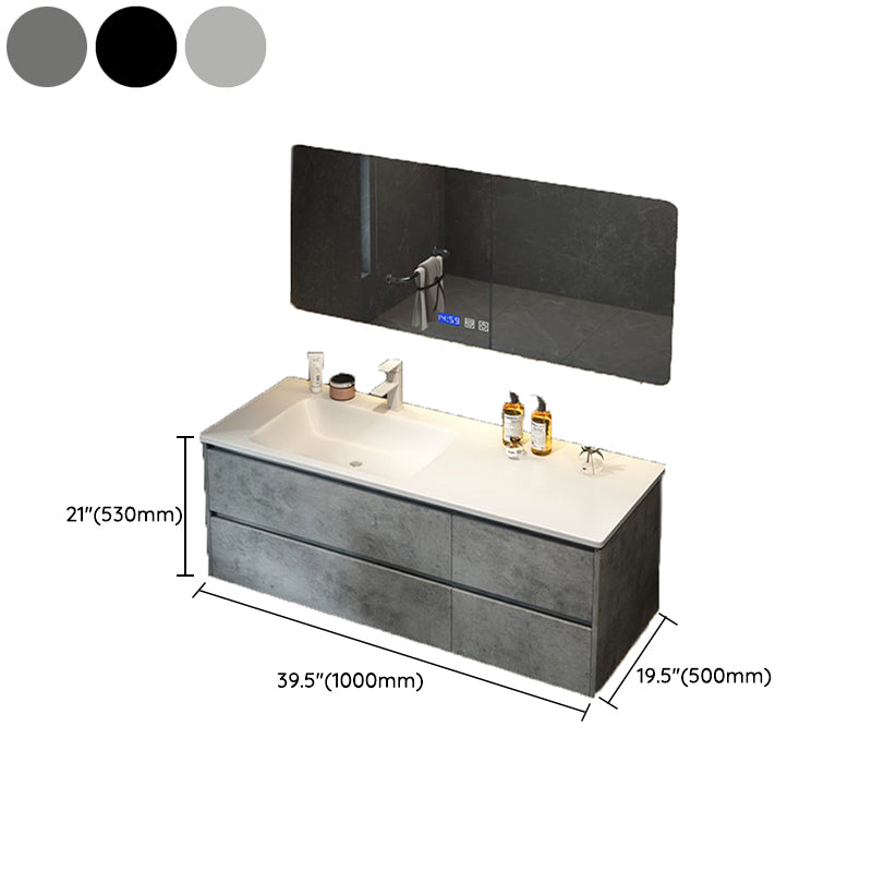 Wall Mount Sink Included Sink Vanity with Mirror Faucet for Bathroom Clearhalo 'Bathroom Remodel & Bathroom Fixtures' 'Bathroom Vanities' 'bathroom_vanities' 'Home Improvement' 'home_improvement' 'home_improvement_bathroom_vanities' 7862616