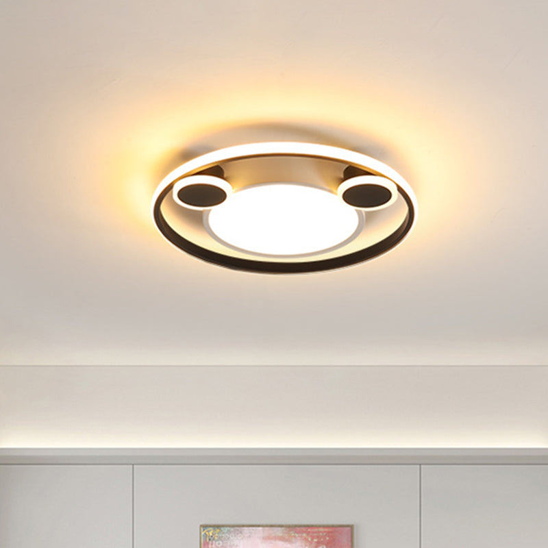 White and Black Circle Ceiling Flush Nordic 16.5"/20.5" W LED Acrylic Flush Mount Lighting in White/Warm Light Black-White Clearhalo 'Ceiling Lights' 'Close To Ceiling Lights' 'Close to ceiling' 'Flush mount' Lighting' 786515