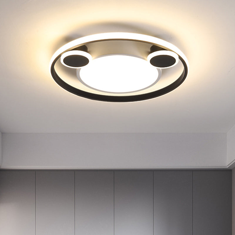 White and Black Circle Ceiling Flush Nordic 16.5"/20.5" W LED Acrylic Flush Mount Lighting in White/Warm Light Clearhalo 'Ceiling Lights' 'Close To Ceiling Lights' 'Close to ceiling' 'Flush mount' Lighting' 786516