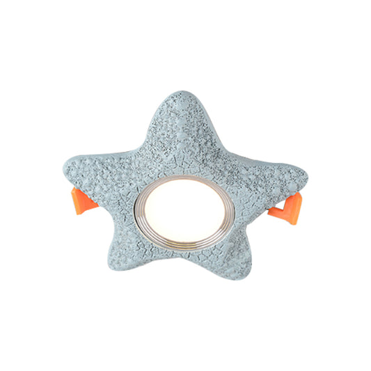 Starfish Flush Light Fixture Cartoon Resin LED Blue Flush Mount Ceiling Lamp in White/Warm Light Clearhalo 'Ceiling Lights' 'Close To Ceiling Lights' 'Close to ceiling' 'Flush mount' Lighting' 786564