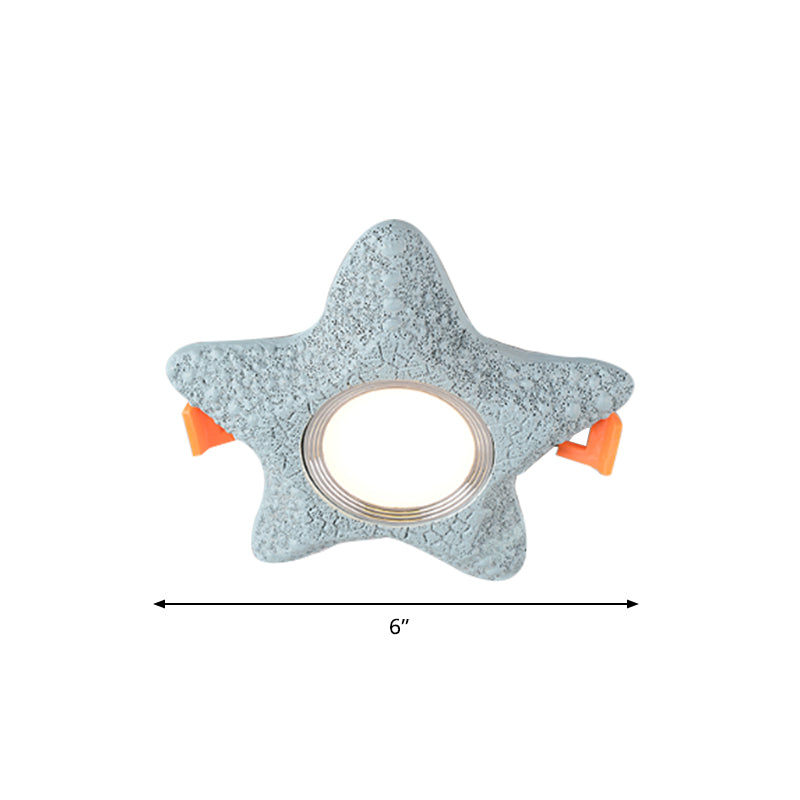 Starfish Flush Light Fixture Cartoon Resin LED Blue Flush Mount Ceiling Lamp in White/Warm Light Clearhalo 'Ceiling Lights' 'Close To Ceiling Lights' 'Close to ceiling' 'Flush mount' Lighting' 786566