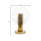 Gold Finish Wheel Night Light Post-Modern 1 Bulb Clear Glass Table Lighting for Bedroom Clearhalo 'Lamps' 'Table Lamps' Lighting' 786892