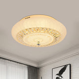 Gold Finish Round Ceiling Mount Contemporary Crystal LED Living Room Flushmount Lighting Gold Clearhalo 'Ceiling Lights' 'Close To Ceiling Lights' 'Close to ceiling' 'Flush mount' Lighting' 787014