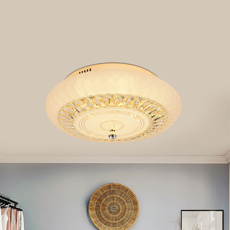 Gold Finish Round Ceiling Mount Contemporary Crystal LED Living Room Flushmount Lighting Clearhalo 'Ceiling Lights' 'Close To Ceiling Lights' 'Close to ceiling' 'Flush mount' Lighting' 787015