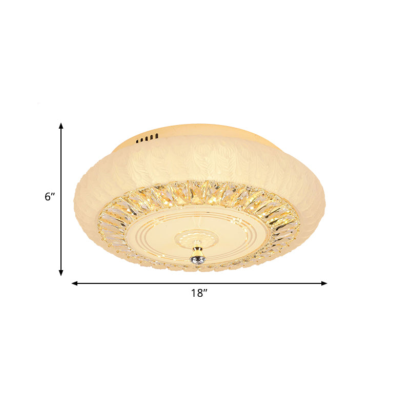 Gold Finish Round Ceiling Mount Contemporary Crystal LED Living Room Flushmount Lighting Clearhalo 'Ceiling Lights' 'Close To Ceiling Lights' 'Close to ceiling' 'Flush mount' Lighting' 787017