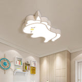 White Unicorn LED Ceiling Mount Light Cartoon Acrylic LED Flush-Mount Light Fixture for Nursery Clearhalo 'Ceiling Lights' 'Close To Ceiling Lights' 'Close to ceiling' 'Flush mount' Lighting' 787027