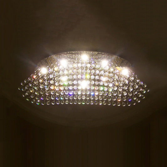 LED Crystal Orb Ceiling Light Fixture Modern Chrome Cascade Bedroom Flush Mount Lamp Clearhalo 'Ceiling Lights' 'Close To Ceiling Lights' 'Close to ceiling' 'Flush mount' Lighting' 787099