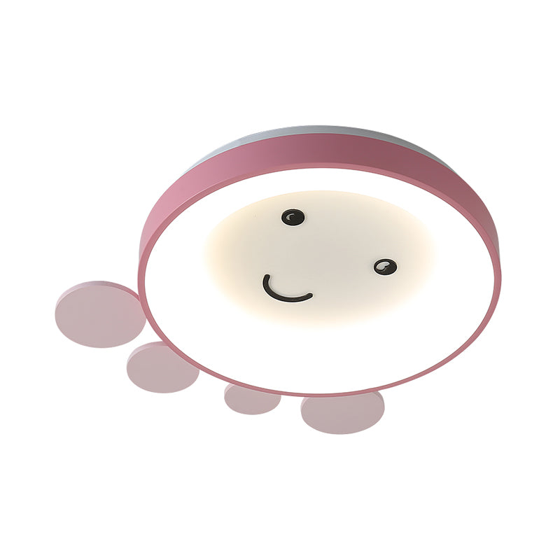 Nursery School LED Ceiling Lamp Kids Pink/Blue Flush Mount Light with Octopus Acrylic Shade Clearhalo 'Ceiling Lights' 'Close To Ceiling Lights' 'Close to ceiling' 'Flush mount' Lighting' 787103