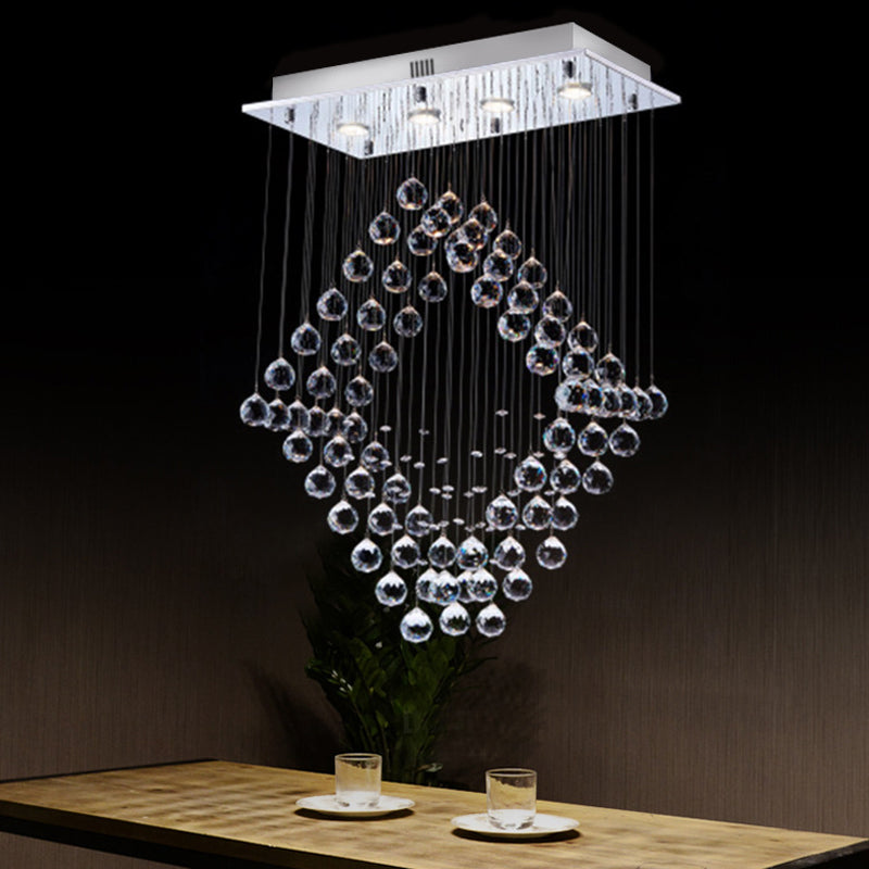 Chrome Diamond Flush Ceiling Light Modernism Crystal Orb LED Dining Room Flush Mount Lamp Clearhalo 'Ceiling Lights' 'Close To Ceiling Lights' 'Close to ceiling' 'Flush mount' Lighting' 787110