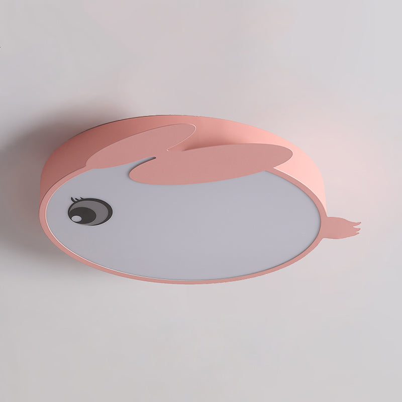 Cartoon Rabbit Acrylic Flush Light LED Close to Ceiling Lighting Fixture in Blue/Pink for Child Room Clearhalo 'Ceiling Lights' 'Close To Ceiling Lights' 'Close to ceiling' 'Flush mount' Lighting' 787115