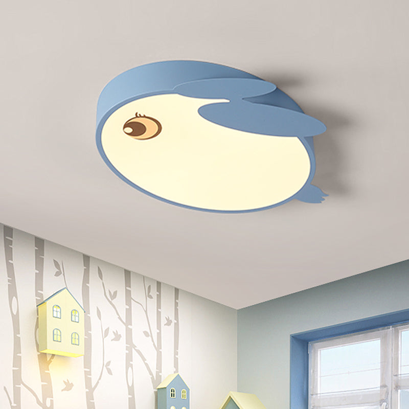 Cartoon Rabbit Acrylic Flush Light LED Close to Ceiling Lighting Fixture in Blue/Pink for Child Room Clearhalo 'Ceiling Lights' 'Close To Ceiling Lights' 'Close to ceiling' 'Flush mount' Lighting' 787118