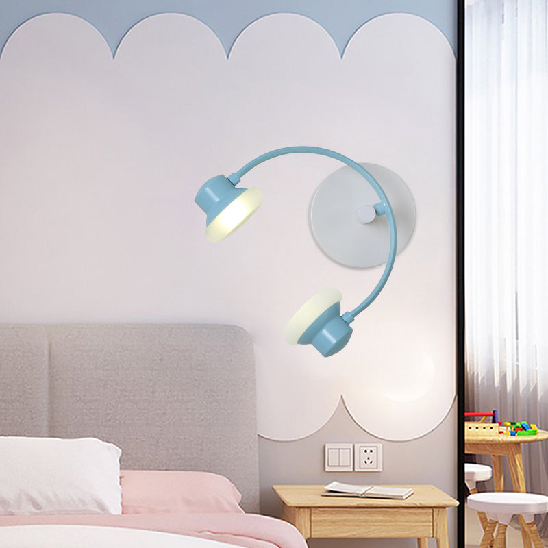 Creative Headphone Wall Light Kit Acrylic Children Bedroom LED Sconce Lighting in Blue/Pink Blue Clearhalo 'Wall Lamps & Sconces' 'Wall Lights' Lighting' 787242