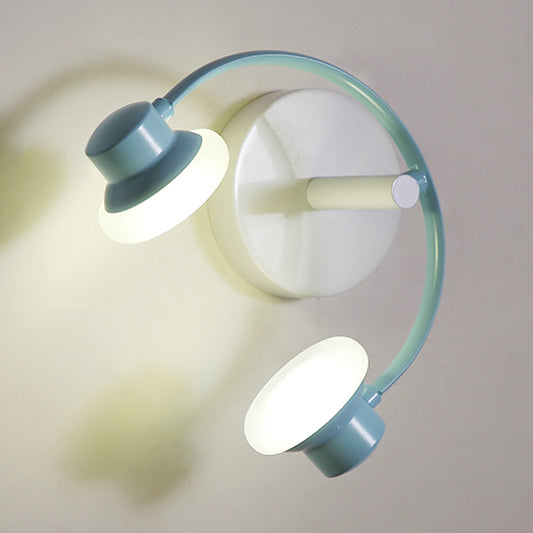 Creative Headphone Wall Light Kit Acrylic Children Bedroom LED Sconce Lighting in Blue/Pink Clearhalo 'Wall Lamps & Sconces' 'Wall Lights' Lighting' 787244