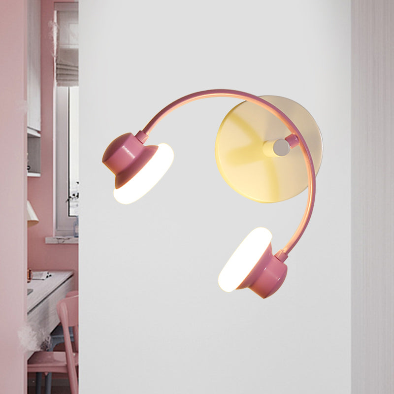 Creative Headphone Wall Light Kit Acrylic Children Bedroom LED Sconce Lighting in Blue/Pink Pink Clearhalo 'Wall Lamps & Sconces' 'Wall Lights' Lighting' 787246