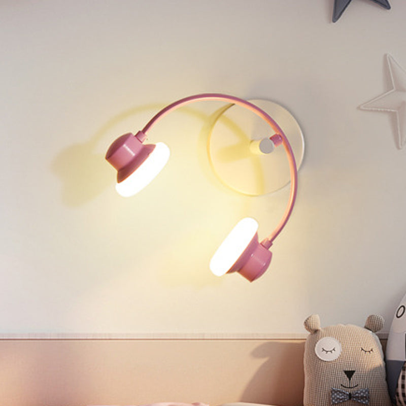 Creative Headphone Wall Light Kit Acrylic Children Bedroom LED Sconce Lighting in Blue/Pink Clearhalo 'Wall Lamps & Sconces' 'Wall Lights' Lighting' 787247