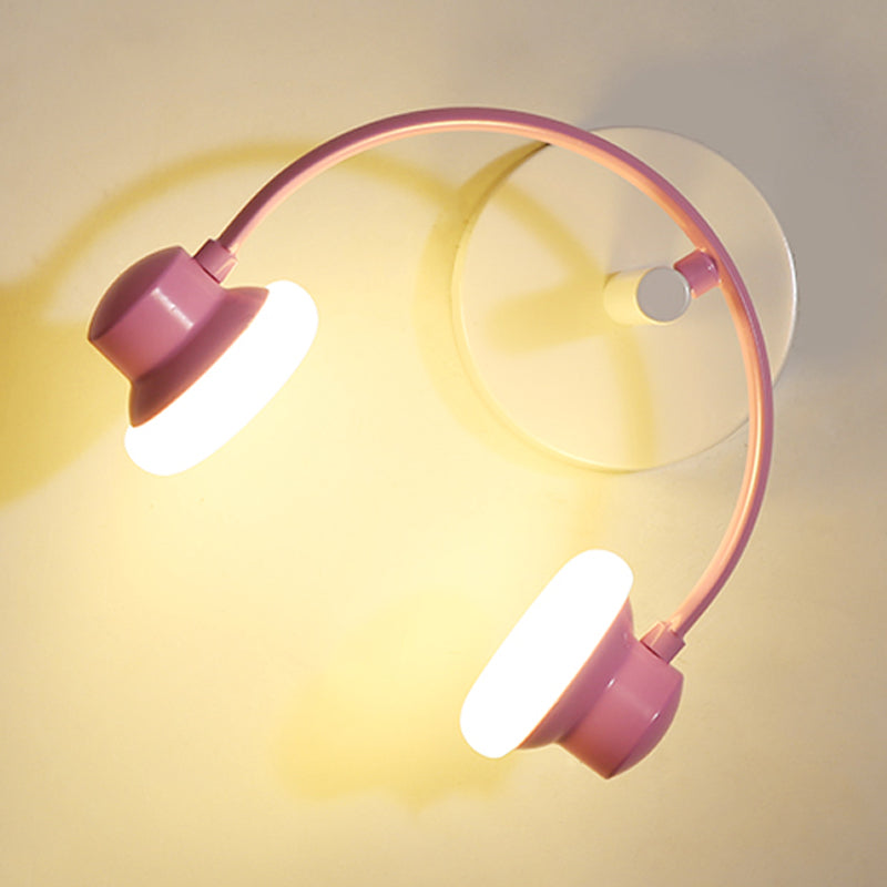 Creative Headphone Wall Light Kit Acrylic Children Bedroom LED Sconce Lighting in Blue/Pink Clearhalo 'Wall Lamps & Sconces' 'Wall Lights' Lighting' 787249