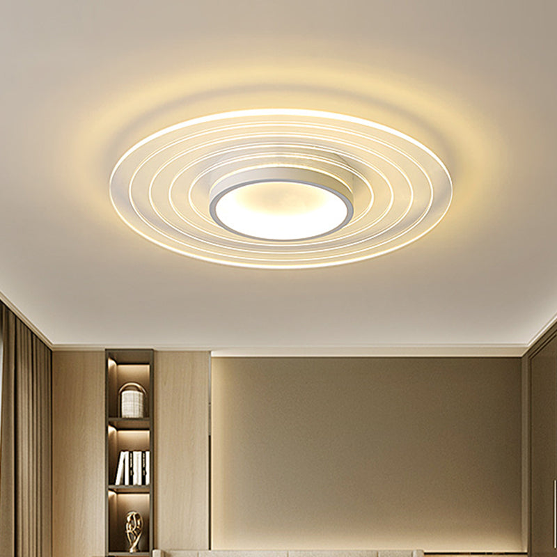 White Ultra-Thin Disk Flushmount Simple 16.5"/20.5"/24.5" W LED Acrylic Flush Lighting in Warm/White Light for Bedroom White Clearhalo 'Ceiling Lights' 'Close To Ceiling Lights' 'Close to ceiling' 'Flush mount' Lighting' 787330