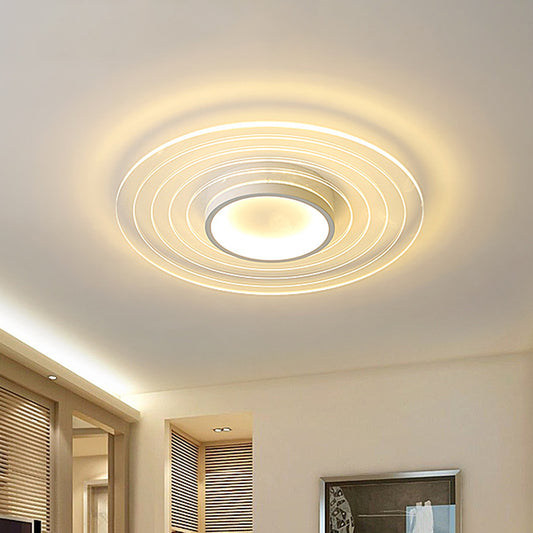 White Ultra-Thin Disk Flushmount Simple 16.5"/20.5"/24.5" W LED Acrylic Flush Lighting in Warm/White Light for Bedroom Clearhalo 'Ceiling Lights' 'Close To Ceiling Lights' 'Close to ceiling' 'Flush mount' Lighting' 787331