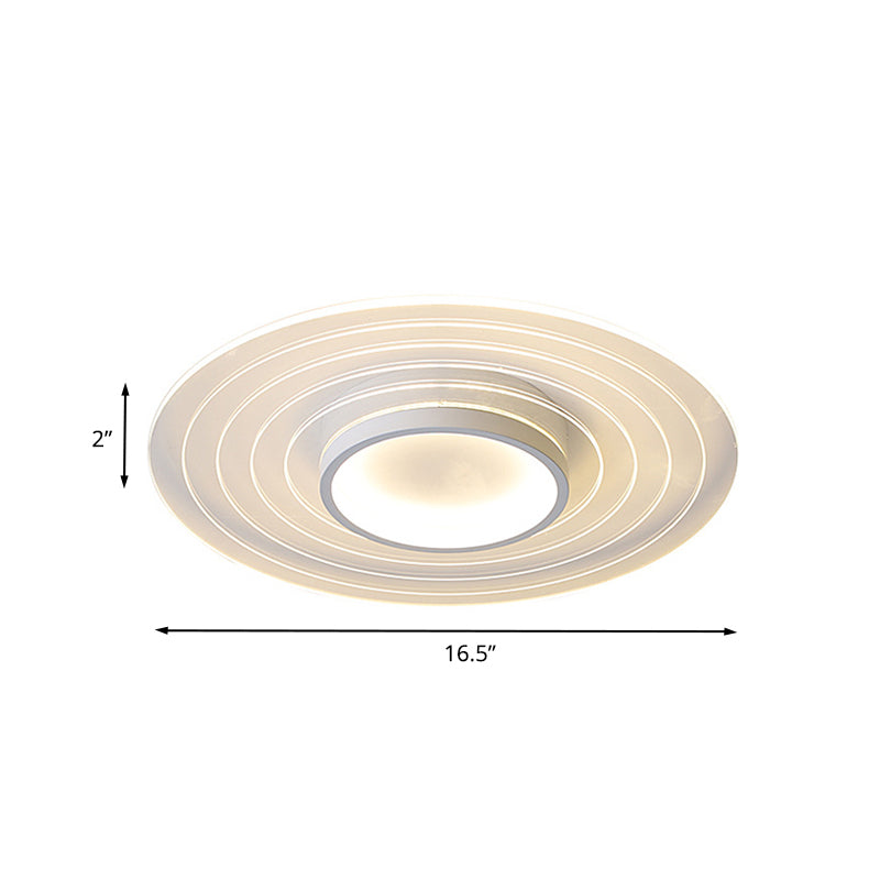 White Ultra-Thin Disk Flushmount Simple 16.5"/20.5"/24.5" W LED Acrylic Flush Lighting in Warm/White Light for Bedroom Clearhalo 'Ceiling Lights' 'Close To Ceiling Lights' 'Close to ceiling' 'Flush mount' Lighting' 787333