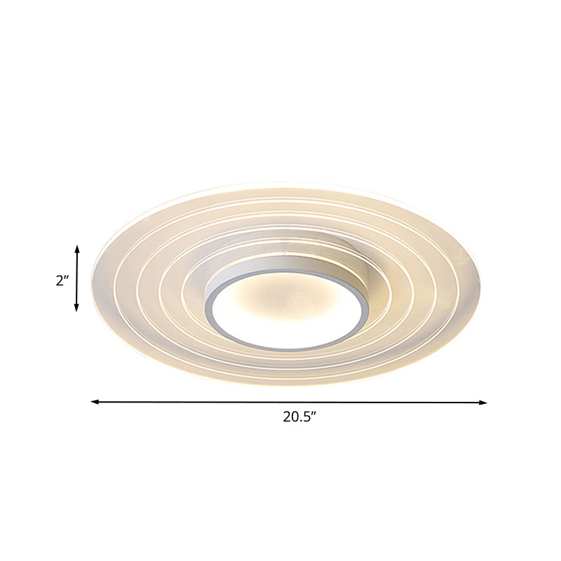 White Ultra-Thin Disk Flushmount Simple 16.5"/20.5"/24.5" W LED Acrylic Flush Lighting in Warm/White Light for Bedroom Clearhalo 'Ceiling Lights' 'Close To Ceiling Lights' 'Close to ceiling' 'Flush mount' Lighting' 787334