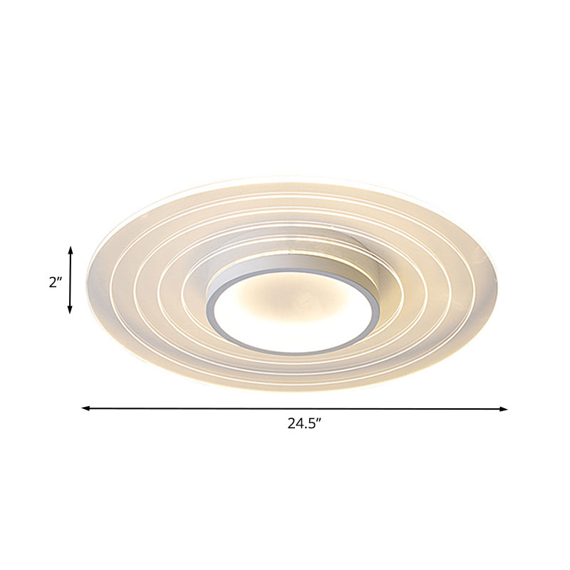 White Ultra-Thin Disk Flushmount Simple 16.5"/20.5"/24.5" W LED Acrylic Flush Lighting in Warm/White Light for Bedroom Clearhalo 'Ceiling Lights' 'Close To Ceiling Lights' 'Close to ceiling' 'Flush mount' Lighting' 787335