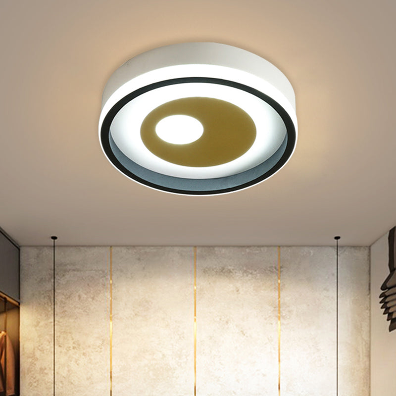 LED Hallway Flush Lighting Modernist Black and White Flush Ceiling Lamp with Round/Square Acrylic Shade Clearhalo 'Ceiling Lights' 'Close To Ceiling Lights' 'Close to ceiling' 'Flush mount' Lighting' 787387