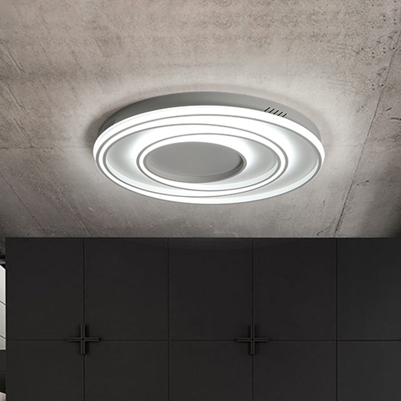 2-Loop Acrylic Ceiling Mounted Light Simple 18"/23" Width LED White Flush Lamp for Bedroom Clearhalo 'Ceiling Lights' 'Close To Ceiling Lights' 'Close to ceiling' 'Flush mount' Lighting' 787421