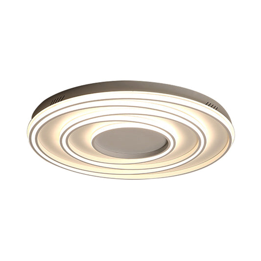 2-Loop Acrylic Ceiling Mounted Light Simple 18"/23" Width LED White Flush Lamp for Bedroom Clearhalo 'Ceiling Lights' 'Close To Ceiling Lights' 'Close to ceiling' 'Flush mount' Lighting' 787422