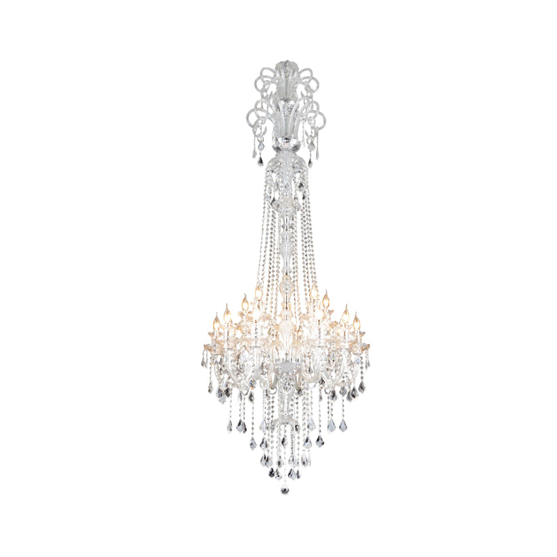 Opulent Clear Crystal Candle Chandelier Baroque 10-Light Dining Hall Ceiling Pendant Light Clearhalo 'Ceiling Lights' 'Chandeliers' Lighting' options 787430