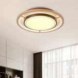 Round Bedroom Flush Light Fixture Metal LED Modernism Ceiling Mounted Lamp in Brown Clearhalo 'Ceiling Lights' 'Close To Ceiling Lights' 'Close to ceiling' 'Flush mount' Lighting' 787456