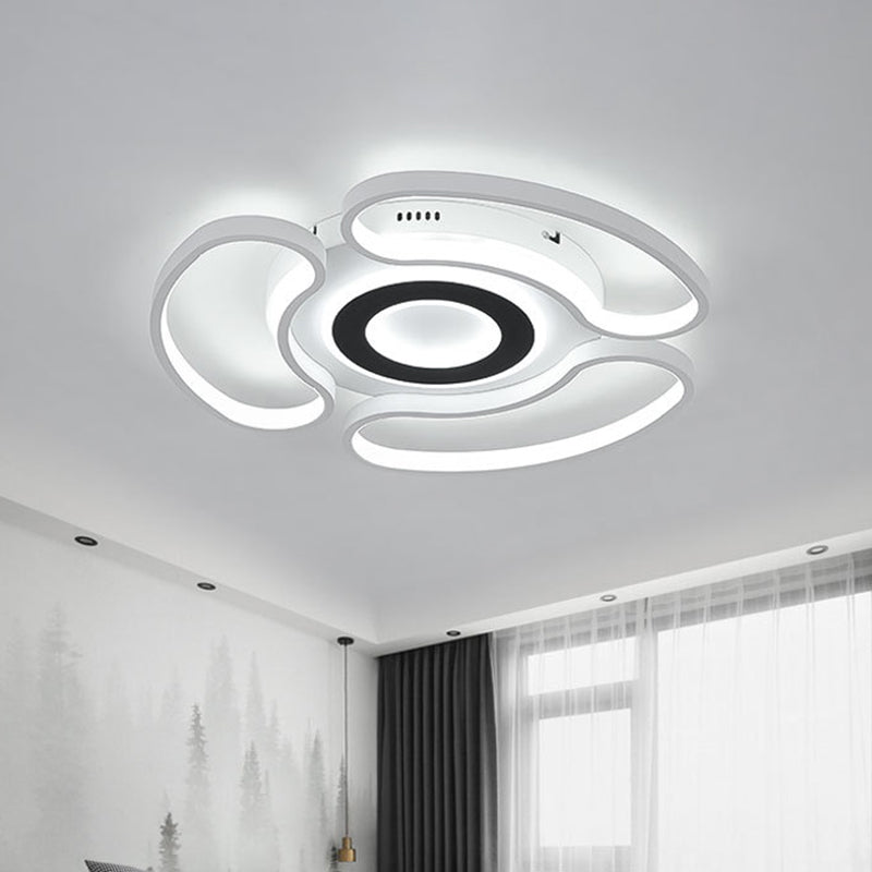 Acrylic Arc-Loop Flush Mount Fixture Modern LED Ceiling Flush in White for Bedroom, Warm/White Light Clearhalo 'Ceiling Lights' 'Close To Ceiling Lights' 'Close to ceiling' 'Flush mount' Lighting' 787492