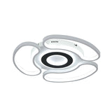 Acrylic Arc-Loop Flush Mount Fixture Modern LED Ceiling Flush in White for Bedroom, Warm/White Light Clearhalo 'Ceiling Lights' 'Close To Ceiling Lights' 'Close to ceiling' 'Flush mount' Lighting' 787493