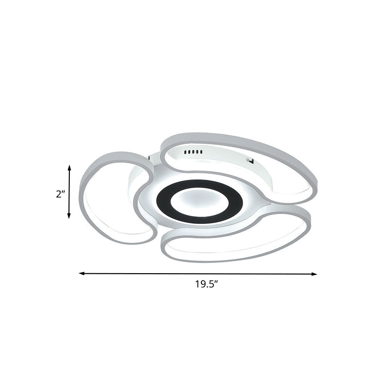 Acrylic Arc-Loop Flush Mount Fixture Modern LED Ceiling Flush in White for Bedroom, Warm/White Light Clearhalo 'Ceiling Lights' 'Close To Ceiling Lights' 'Close to ceiling' 'Flush mount' Lighting' 787494