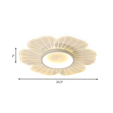 White Flower Flushmount Lamp Contemporary 16.5"/20.5"/24.5" Wide LED Acrylic Ultra-Thin Flush Mount in White/Warm Light Clearhalo 'Ceiling Lights' 'Close To Ceiling Lights' 'Close to ceiling' 'Flush mount' Lighting' 787500