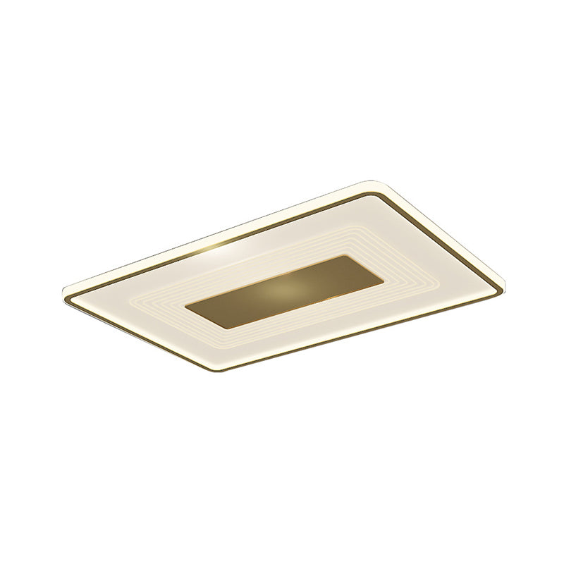 16"/35.5" L Square/Rectangle Flushmount Modern Acrylic Living Room LED Flush Light in Gold, White/Warm Light Clearhalo 'Ceiling Lights' 'Close To Ceiling Lights' 'Close to ceiling' 'Flush mount' Lighting' 787543