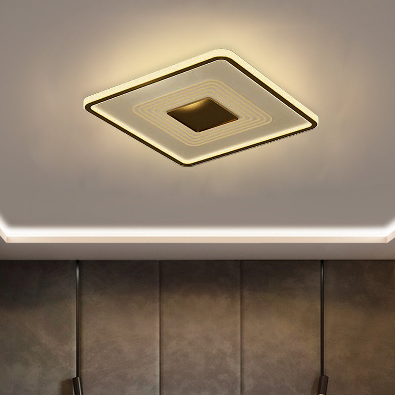 16"/35.5" L Square/Rectangle Flushmount Modern Acrylic Living Room LED Flush Light in Gold, White/Warm Light Clearhalo 'Ceiling Lights' 'Close To Ceiling Lights' 'Close to ceiling' 'Flush mount' Lighting' 787546