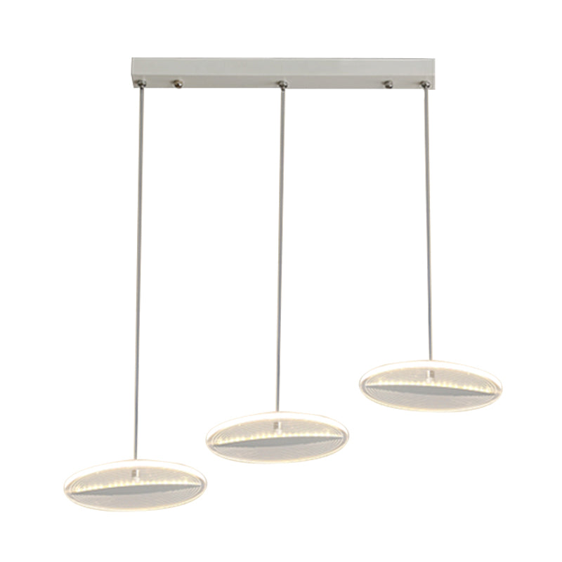 Disk Multi-Pendant Minimalist Acrylic 3 Heads Dining Room LED Ceiling Hang Fixture in White/Black/Gold Clearhalo 'Ceiling Lights' 'Modern Pendants' 'Modern' 'Pendant Lights' 'Pendants' Lighting' 787700