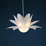 Contemporary 1 Light Hanging Chandelier White Lotus Pendulum Light with Acrylic Panel Shade Clearhalo 'Ceiling Lights' 'Modern Pendants' 'Modern' 'Pendant Lights' 'Pendants' Lighting' 787719