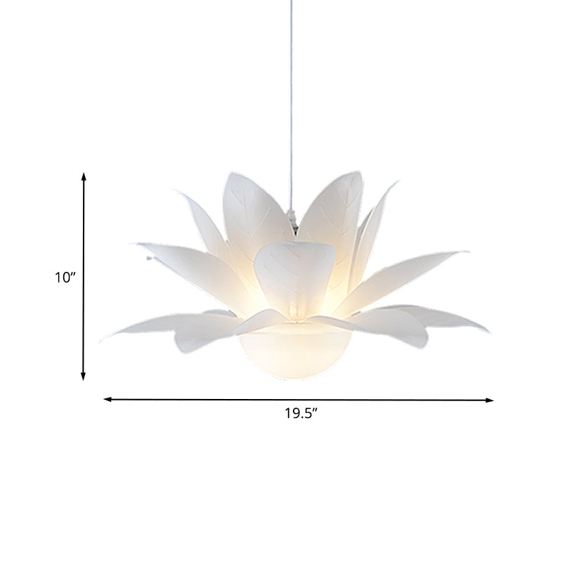 Contemporary 1 Light Hanging Chandelier White Lotus Pendulum Light with Acrylic Panel Shade Clearhalo 'Ceiling Lights' 'Modern Pendants' 'Modern' 'Pendant Lights' 'Pendants' Lighting' 787720