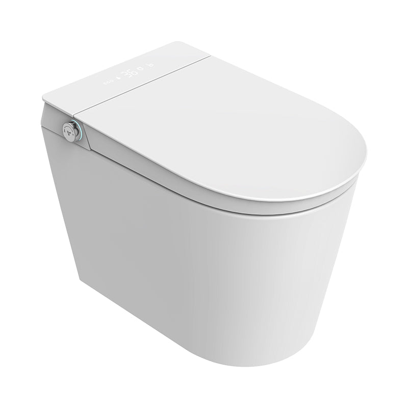 White Floor Mount Bidet Elongated Ceramic Remote Control Included Clearhalo 'Bathroom Remodel & Bathroom Fixtures' 'Bidets' 'Home Improvement' 'home_improvement' 'home_improvement_bidets' 'Toilets & Bidets' 7877990